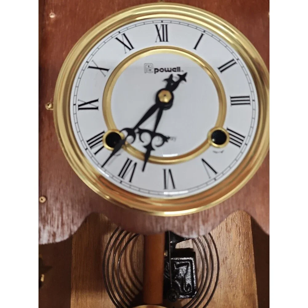 Vintage Powell 35 Day Key Wind Parlor Clock Tested Working 1980s In Original Box